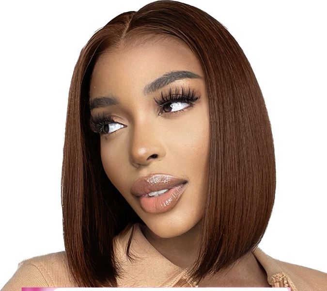 Glueless Full Frontal Brown Brazilian hair wig