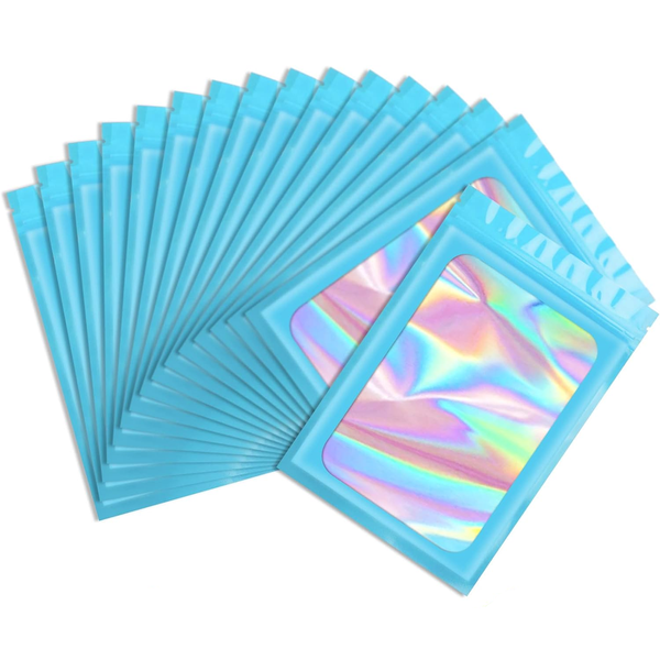 Resealable Smell Proof Bags Holographic Packaging Pouch Bag Storage 100pcs