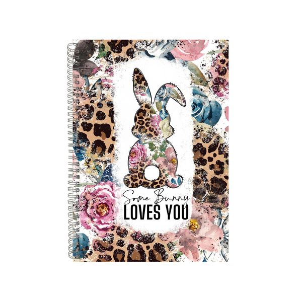Boho Flowers Leopard Bunny Spring Notebook Gift Idea A4 Notepad Pad 77