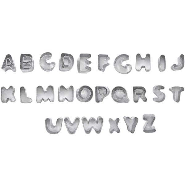 26Pcs Alphabet Cookie Cutters Set, Mini A-Z Shaped Mould Decorating Tool