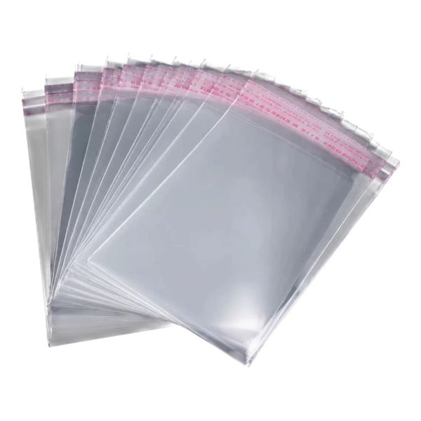 626050-Self Adhesive Clear Plastic Poly Bags 200 Units-10x15cm+3