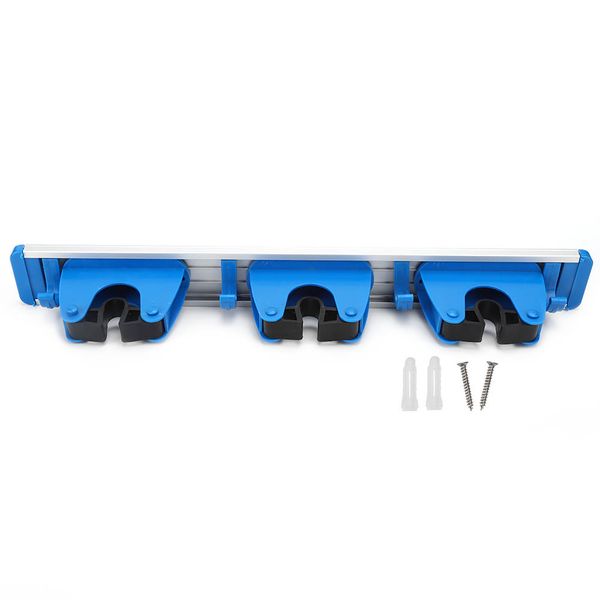 Wall Mount 3-Position Sliding Mop/Broom Holder