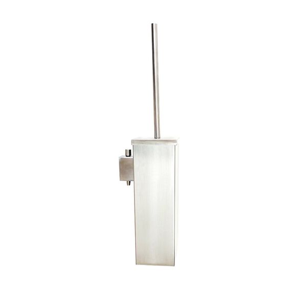 Polished Stainless Steel Wall-Mounted Toilet Brush - Square