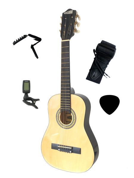 Kids Guitar 1/4 Junior Size Set + Capo, Tuner, Strap and Pick (Nylon )