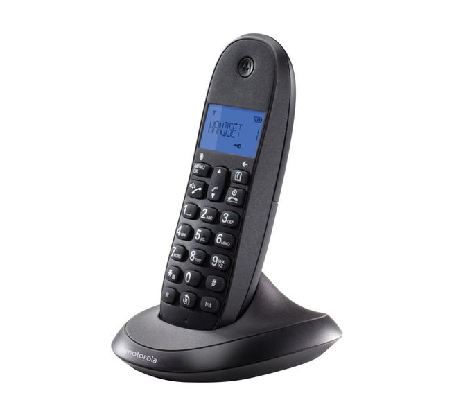 Motorola C1001LB+ Single Cordless Phone Black DECT Telephone