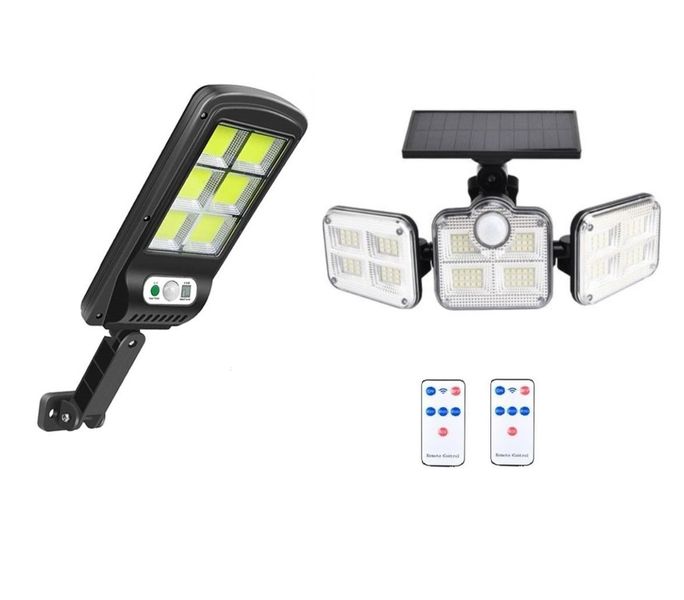 Combo JD 3 Panel and Street Solar Sensor light Motion PIR Waterproof