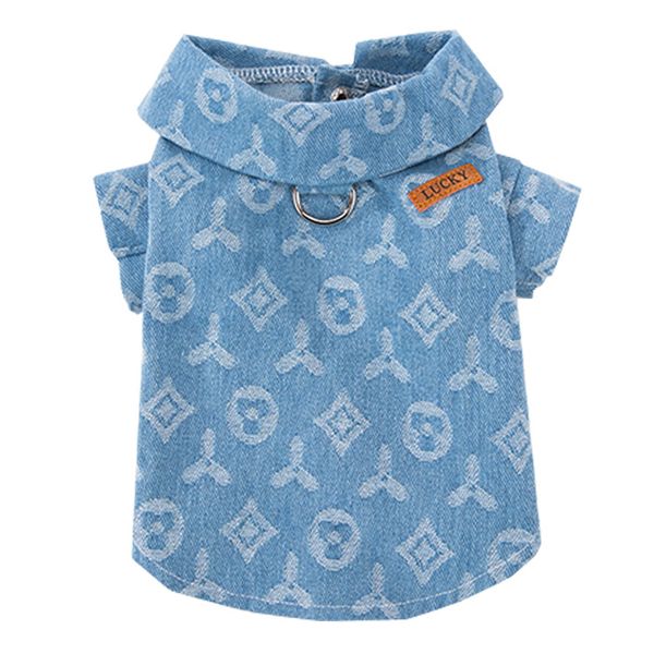 Pet Warm Denim Shirt with Leash Attachment - XL Size