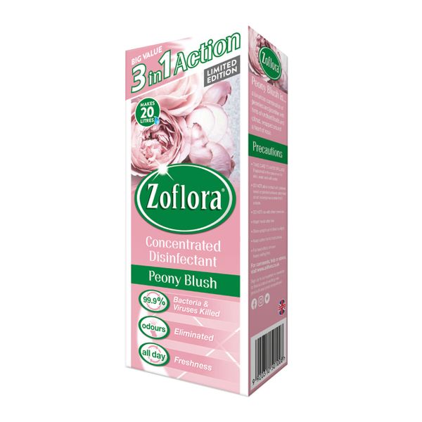 Zoflora Concentrated Disinfectant - Peony Blush - 3 in 1 Action - 500ml