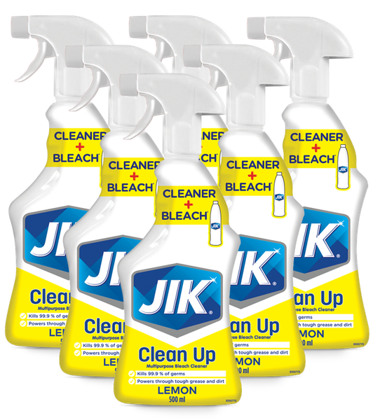 JIK 6 x 500ml, Multi-Purpose, Bleach Cleaner, Trigger, Lemon