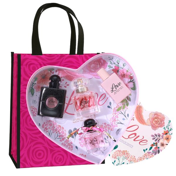 Love Heart 4 Piece Women Eau de Toilette Set | 4x25ml with Gift Bag COMBO