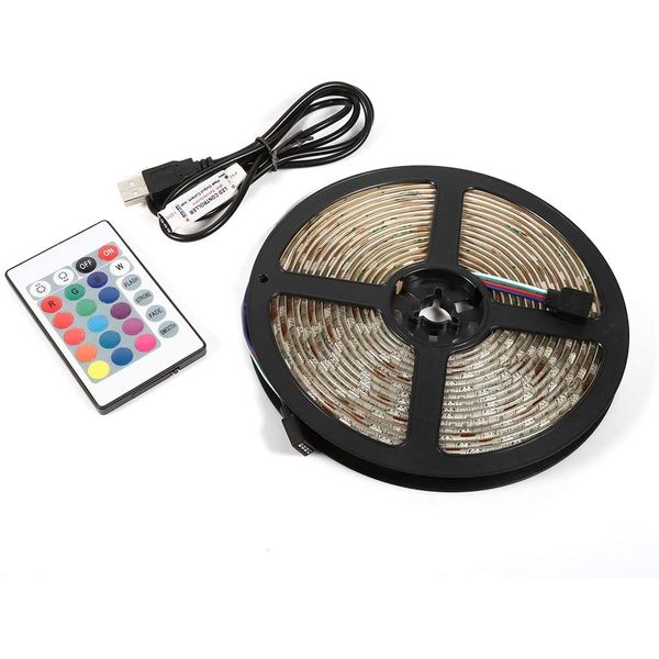 5 Meter Home Decor TV Backlight LED RGB Strip Light With Remote (USB Port)