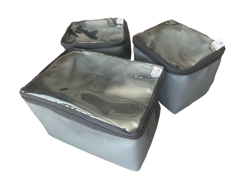 Camping Storage bags (Clear Cover Amo Box Inserts) - Set of 3