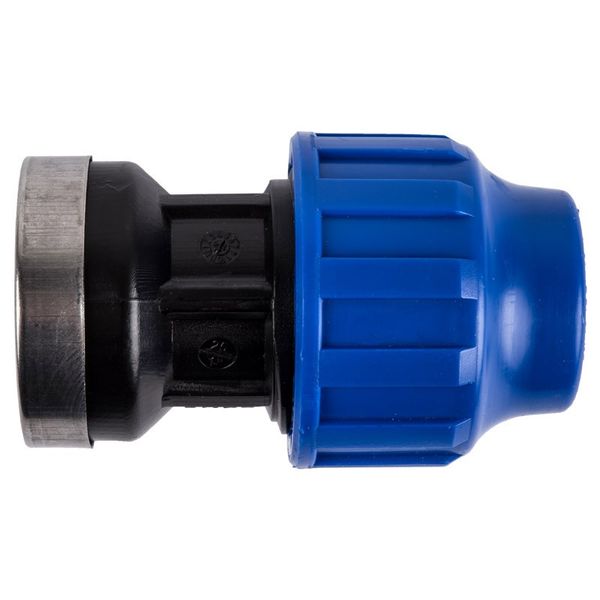 Plast Adaptor Compression Female 40mm x 30mm Blue &amp; Black Bulk Pack of 3 x2