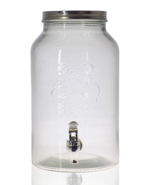 Elegant 6 Litre Glass Juice Dispenser With Silver Lid