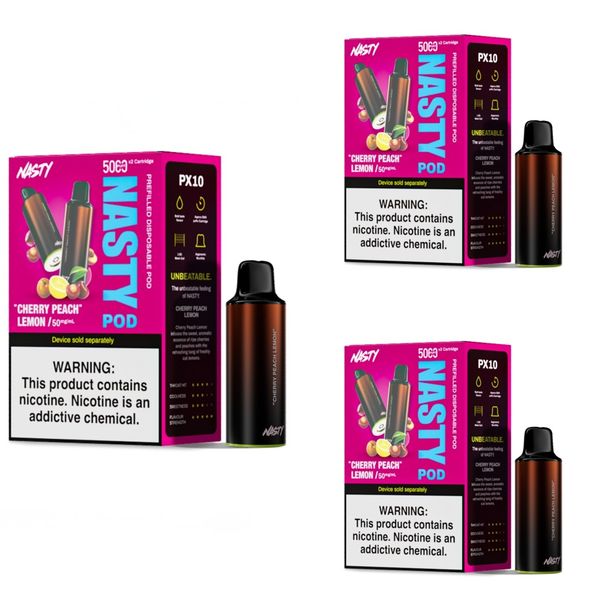 Nasty PX10 Disposable Pods - Cherry Peach Lemon (4 Boxes- 8 Pods)