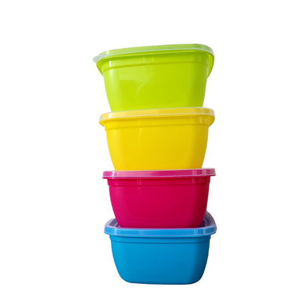 Multi Colour Storage Containers x 4