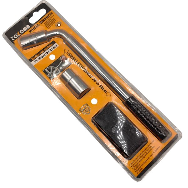 Wheel Wrench with Extendable Handle &amp; Double End Sockets (17-19mm/21-23mm)