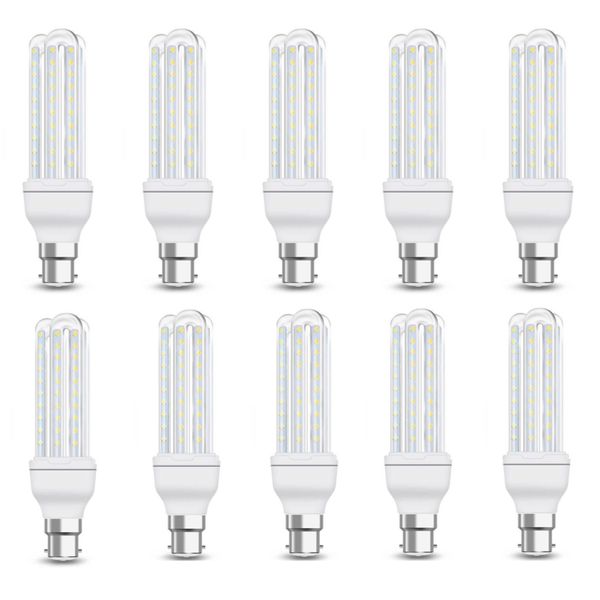 10 Pack - B22 12W LED Corn Light Bulb (Cool White)