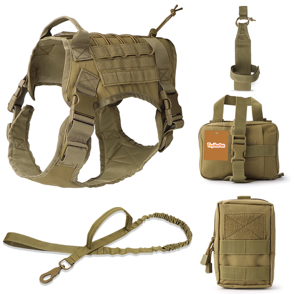 TopikaPet - Tactical Dog Vest Set,Puppy Tactical Chest Harness for Training