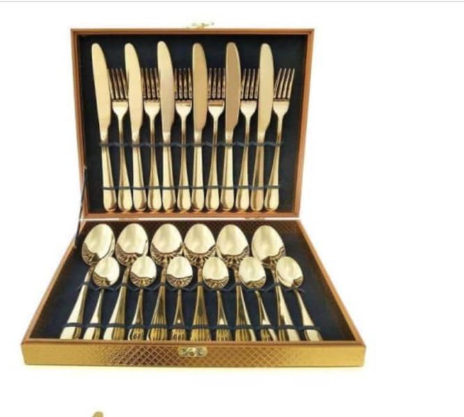 Storage Cutlery Set - Gold - 24 Piece
