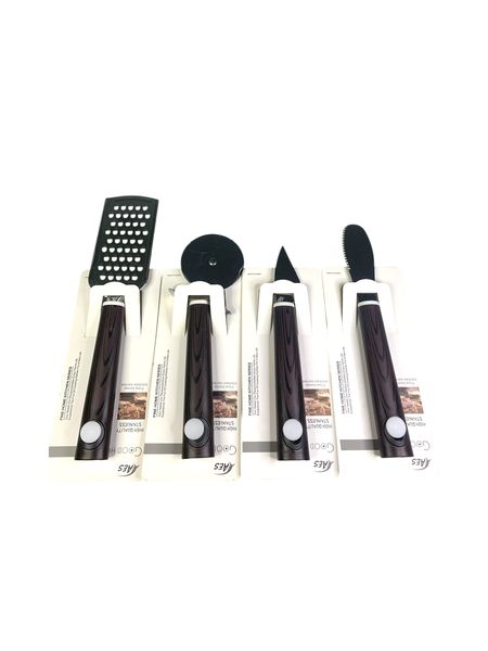 Stainless Steel Kitchen Tool Set - Grater, Pizza Cutter &amp; 2-Piece Knife Set
