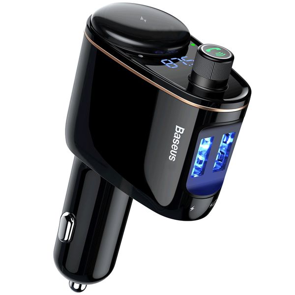 Baseus Locomotive 2xUSB Type-A Output Bluetooth MP3 + FM Car Charger -Black
