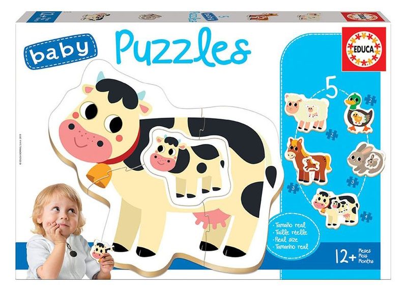 Educa Baby Farm Animals Multi 5 Progressive Puzzles (2-4 Pieces)