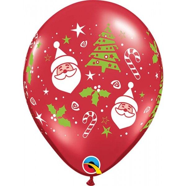 11 Inch Latex Ruby Red Santa &amp; Xmas Tree