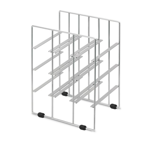 Blomus Wine Rack Storage for 9 Bottles in Matt Silver Nickel-Plated Steel