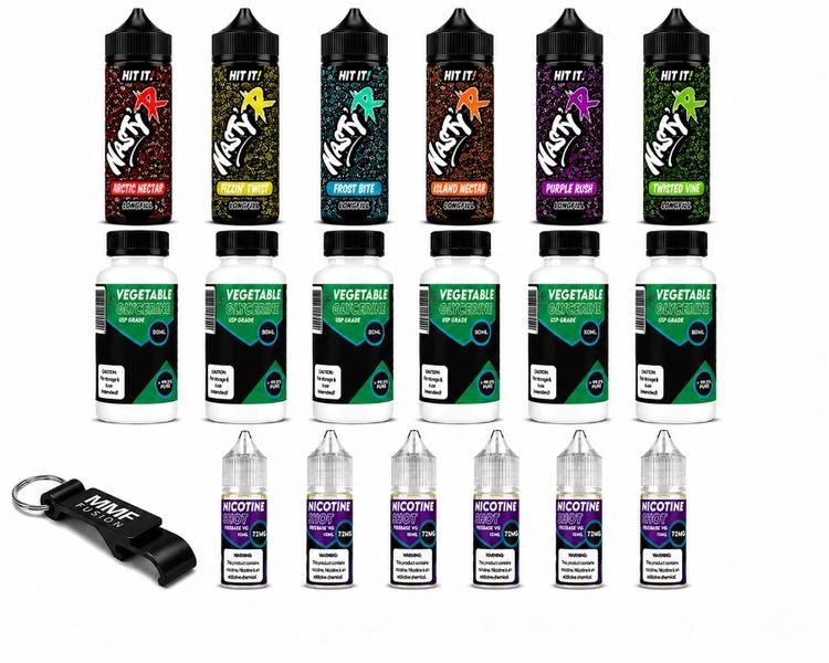 Nasty R MMF Longfill 120ml e-liquid - ALL 6 FLAVOURS 6mg (Pack of 19)