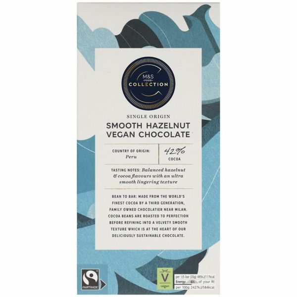 M&amp;S Smooth Vegan Hazelnut Chocolate 100g