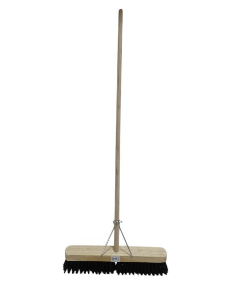 SMTE Heavy-Duty Floor Broom with Wooden Handle