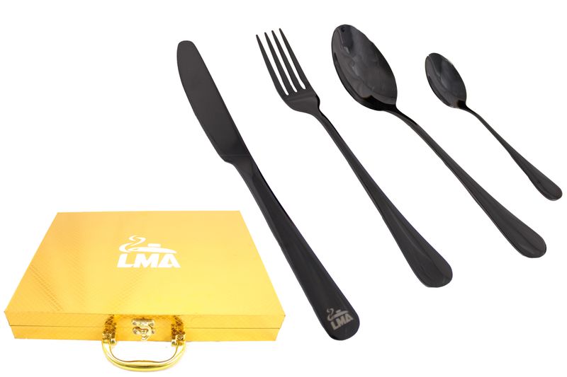 LMA 24 Piece Cutlery Set &amp; Storage Case - Polished Finish