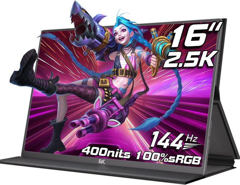WUFK 16" Portable Monitor, 2.5K QHD, 144Hz, 100% sRGB, IPS, LED