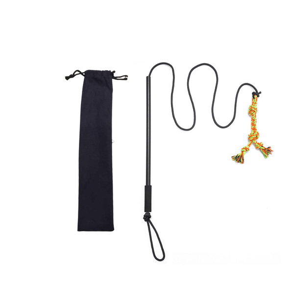 Bestby - Adjustable Dog Training Wand with 2m Rope &amp; Cotton Knot Tug Toy