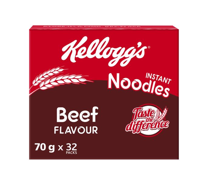 Kelloggs Noodles Beef 70g Singles- Pack of 32