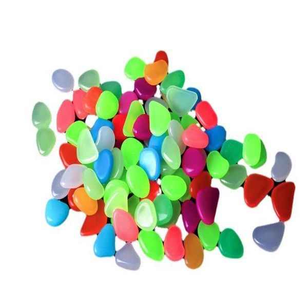 100-Piece Gardening Fish Tank Landscaping Pebbles Colored Luminous Stones