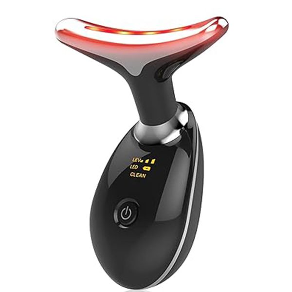 Portable LED Face Massager Beauty Device with Vibration &amp; Heat Therapy