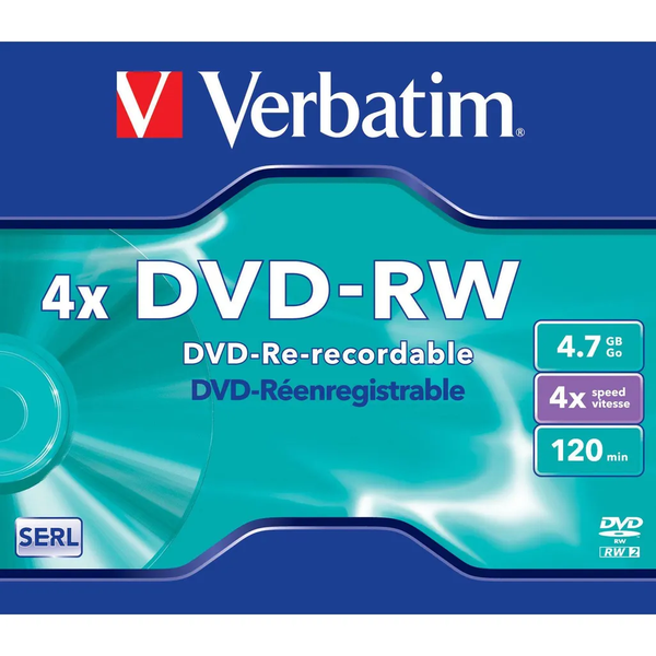3× Verbatim- DVD Re-Writable 4speed Matt Silver