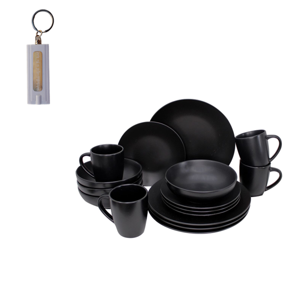 Round Dinner set and a Motivational Key Holder Combo - 16 Piece