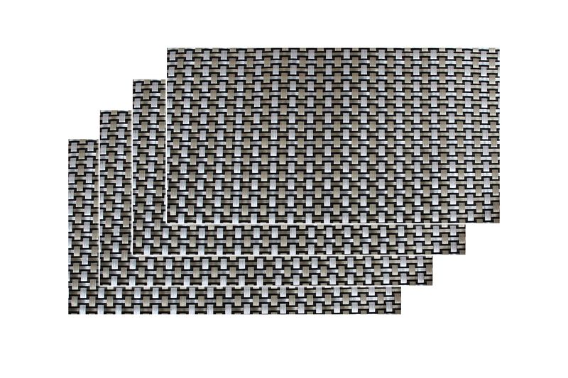 Elegant Washable Woven Non-Slip Heat Resistant Table Placemats - Set of 4