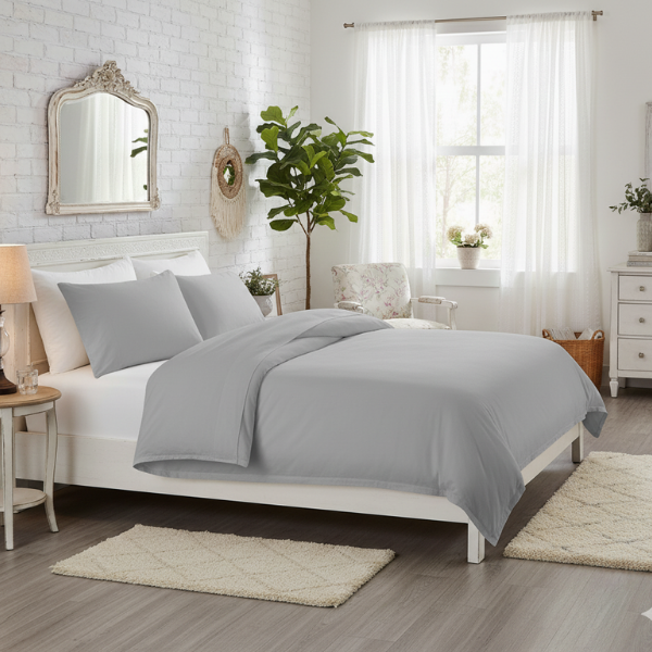 Simon Baker Vintage Washed Duvet Cover Set - White