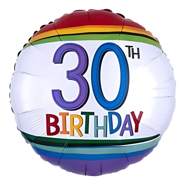 Foil Balloon 18 inch Birthday Rainbow 30th