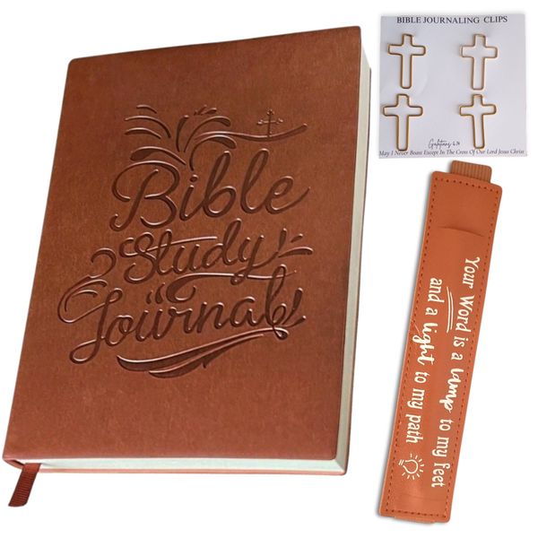 S.O.A.P Bible Study Journal Kit - Journal, Pen Holder &amp; Cross Paper Clips