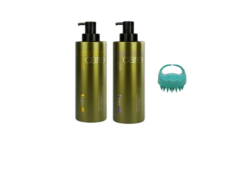 GoCare Sulfate Free Argan Oil &amp; One Minute Conditioner 1l exfoliating brush