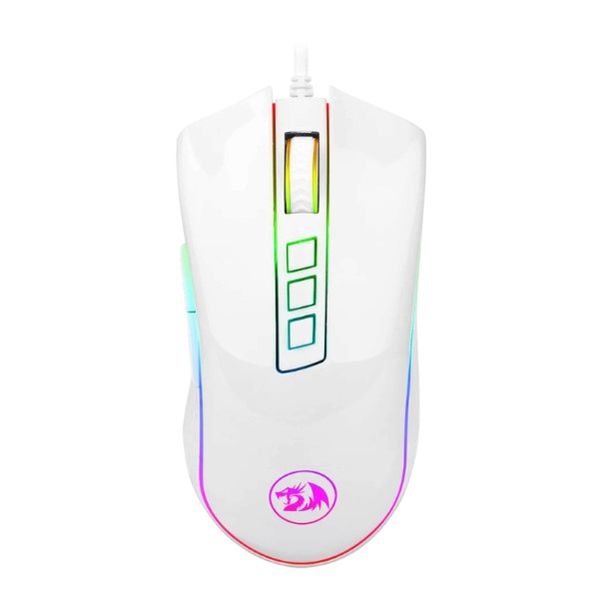 Redragon Cobra RGB Lights - Ergo Design White Gaming Mouse