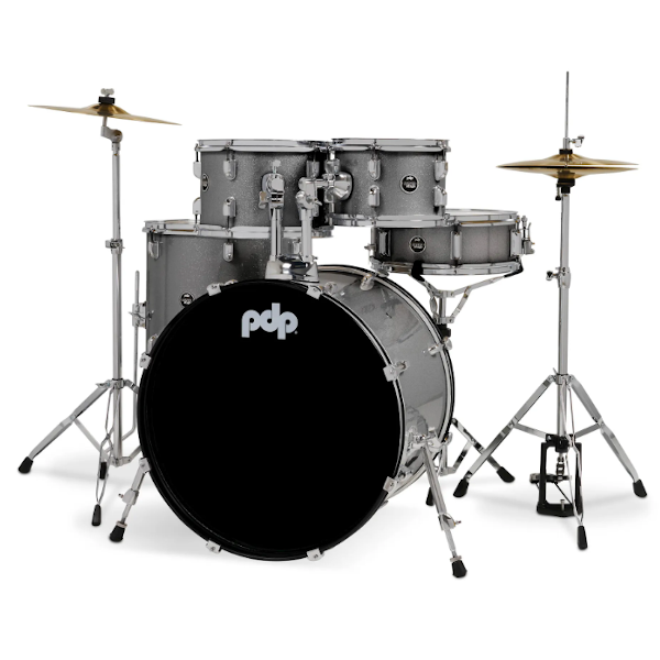 PDP Centerstage 5 Piece Drum Kit with Hardware &amp; Cymbals Silver