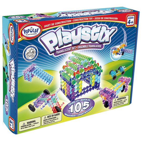 Popular Playthings Playstix Translucent: 105 Pieces