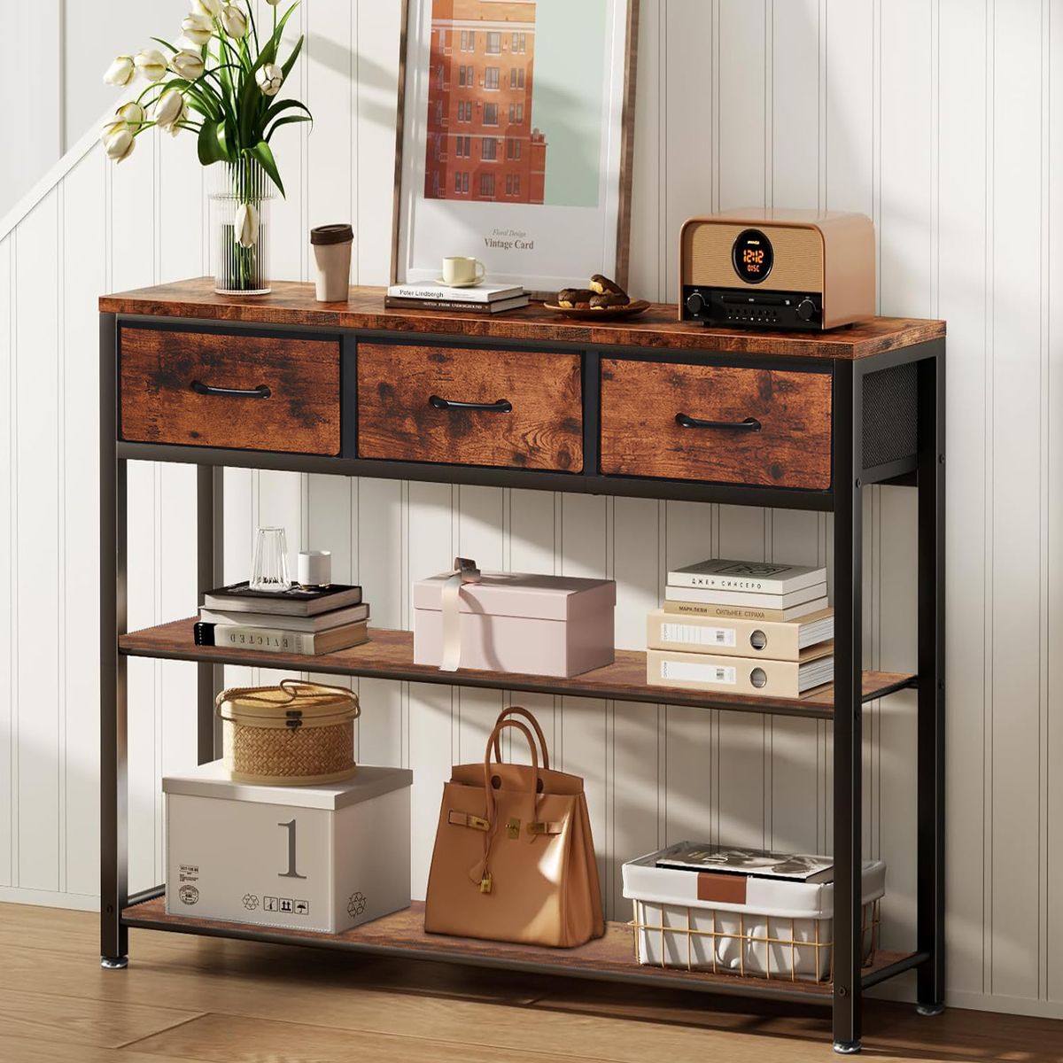 Storage Rack Fabric Drawers 3 Chest of Cabinets Closet Organizer