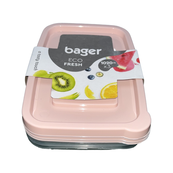 Tupperware Container combo of 3 Pink lid